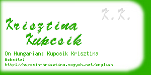 krisztina kupcsik business card